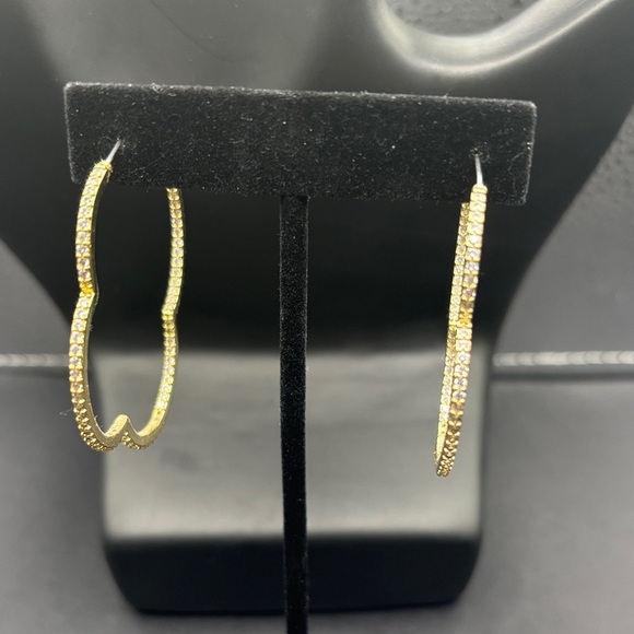 Jewelry - Elegant Sterling Silver Large Gold Hoop